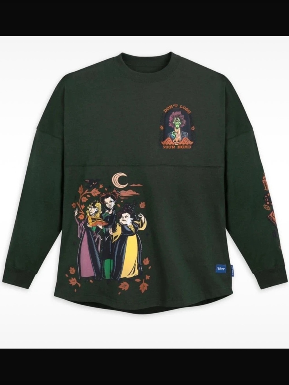 Disney Hocus Pocus Green Villains Graphic Long-Sleeve Spirit Jersey NWOT